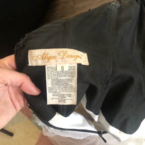 Alyce Designs Black and White Sequin Tulle Dress - Picture 4 of 4